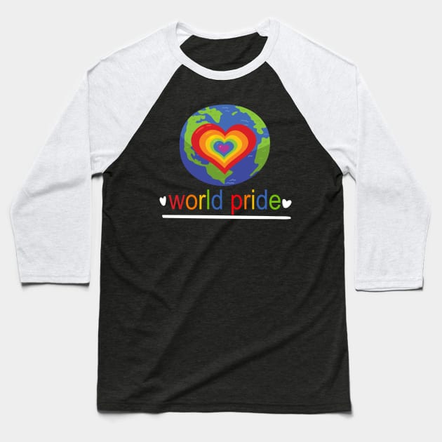 World Pride Lgbt Pride Month Baseball T-Shirt by Christyn Evans